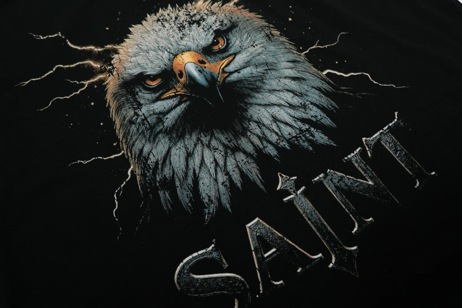 SAINT vintage US trendy special version one-piece short-sleeved T-shirt Wholesale price: 118 Size: M L XL Style number: 2151 Color: black